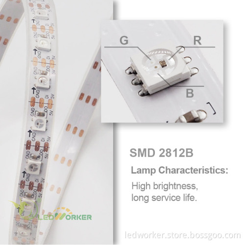 3 Years Warranty 2812B WS2812B RGB Addressable LED Strip - 144 LEDs